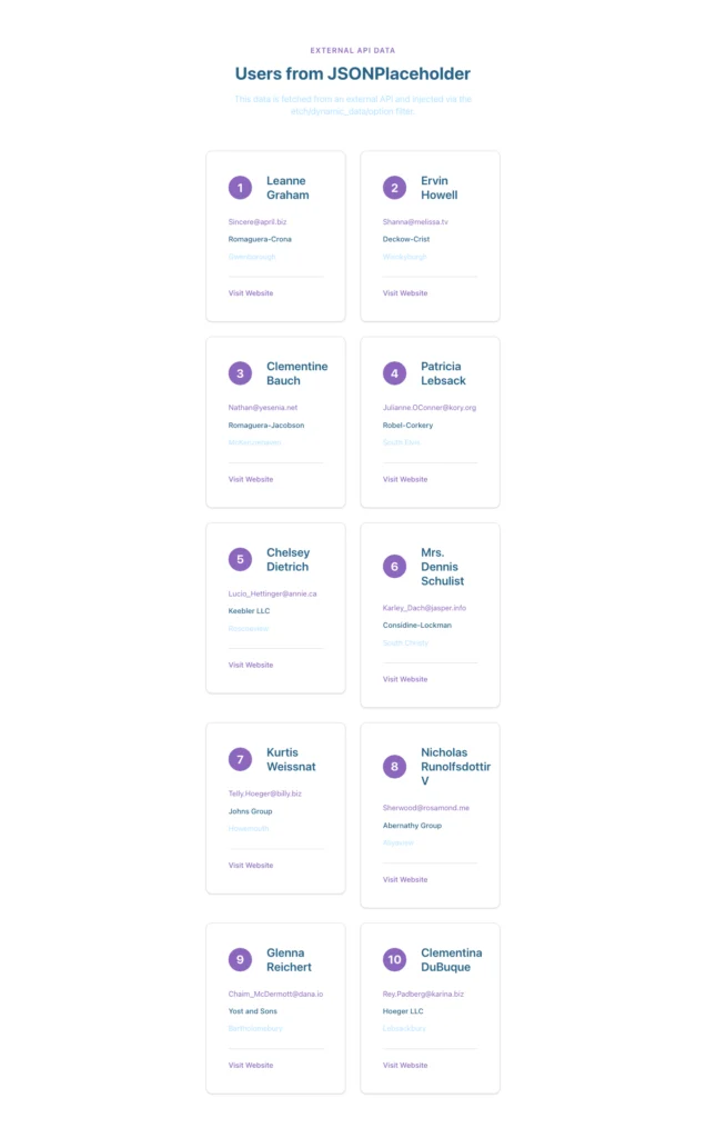 External Data Loop Demo
