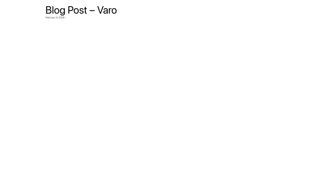 Blog Post – Varo